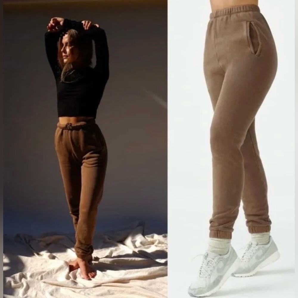 Joah Brown EMPIRE JOGGER in COCOA FRENCH TERRY cotton size XS/Small - Picture 2 of 12